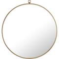 Convenience Concepts 24 x 24 in. Eternity Metal Frame Round Mirror with Decorative Hook - Brass HI2954183